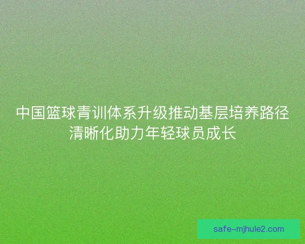 中国篮球青训体系升级推动基层培养路径清晰化助力年轻球员成长