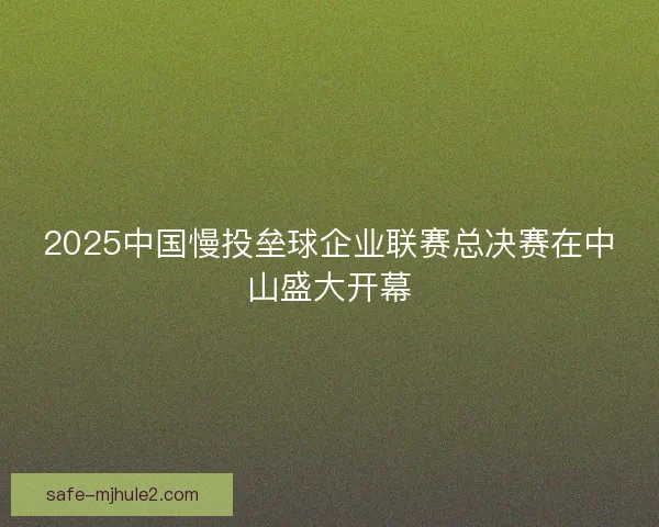 2025中国慢投垒球企业联赛总决赛在中山盛大开幕